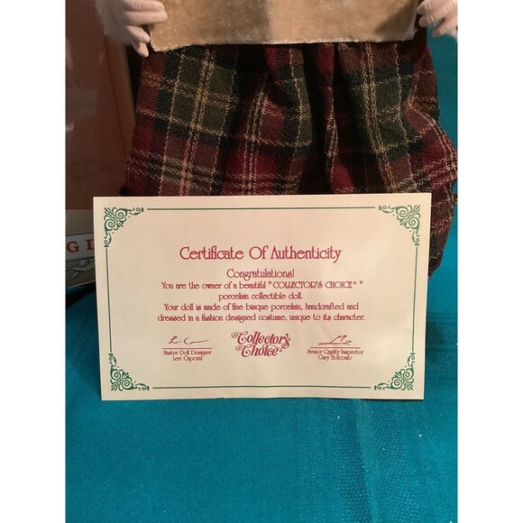 The Collector’s Choice By Dan Dee 18” Porcelain Doll Blonde Caroler In Box - Picture 7 of 16